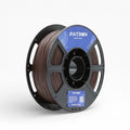 Chocolate brown matte PLA filament by Patron 3D Filaments, showing a spool of smooth, matte finish 3D printing material.