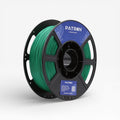 Emerald green matte PLA filament by Patron 3D Filaments, showing a spool of vibrant, smooth 3D printing filament.
