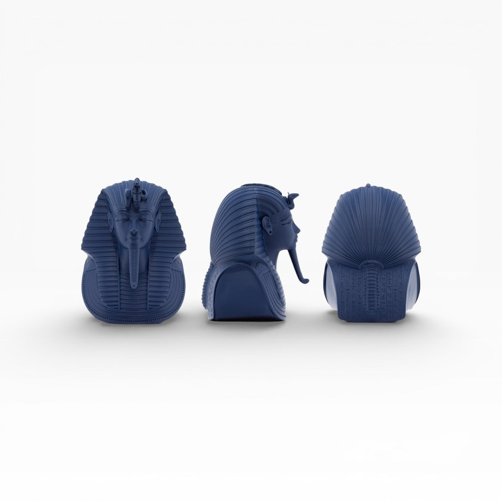 Navy blue matte PLA filament from Patron 3D Filaments, showing the textured spool and smooth filament strand.