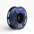 Navy blue matte PLA filament from Patron 3D Filaments, shown in a spool with a smooth matte finish.