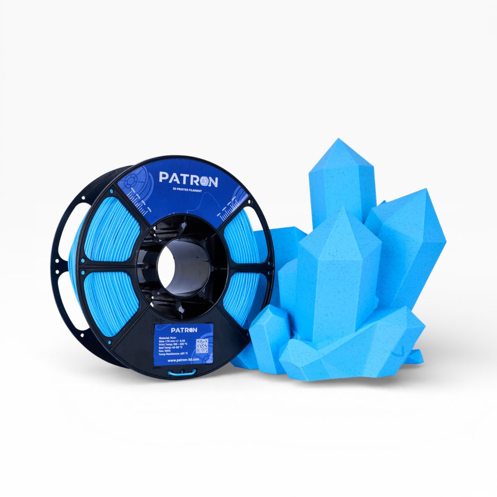 Baby blue marble PLA filament spool from My Store, showcasing vibrant marbled plastic material for 3D printing.