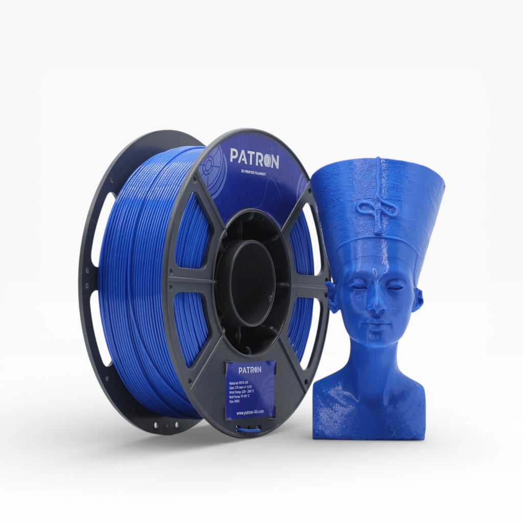 Blue PETG HS filament spool from My Store, showing the vibrant blue filament wound around the reel for 3D printing.