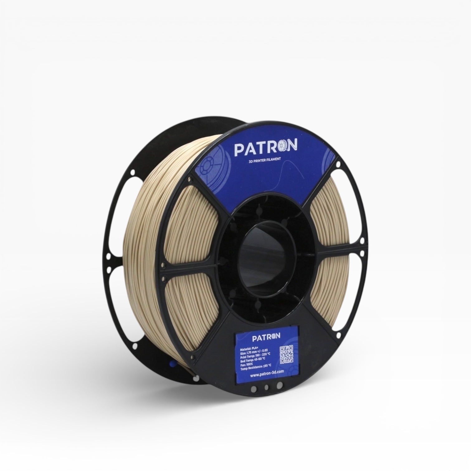 Bone white PLA+ filament by My Store, showing a spool of high-quality 3D printing filament in a close-up view.