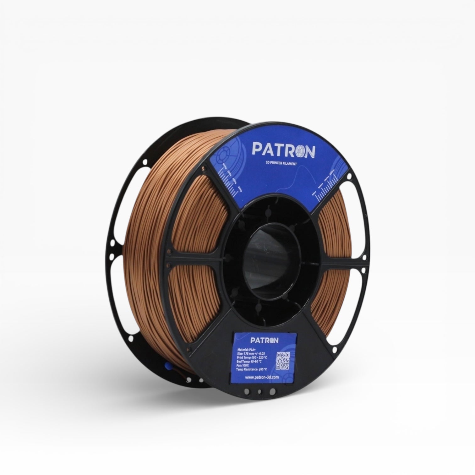 Bronze PLA+ filament spool for 3D printing from My Store, showing the shiny bronze-colored filament wound on the spool.