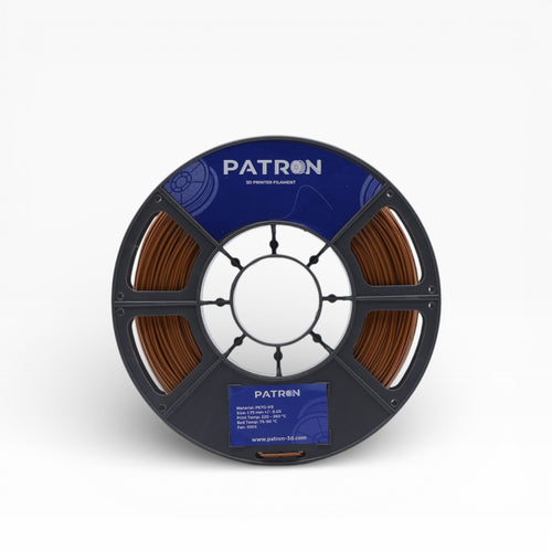 Brown PETG HS filament spool from My Store, showing the textured brown plastic material ready for 3D printing.