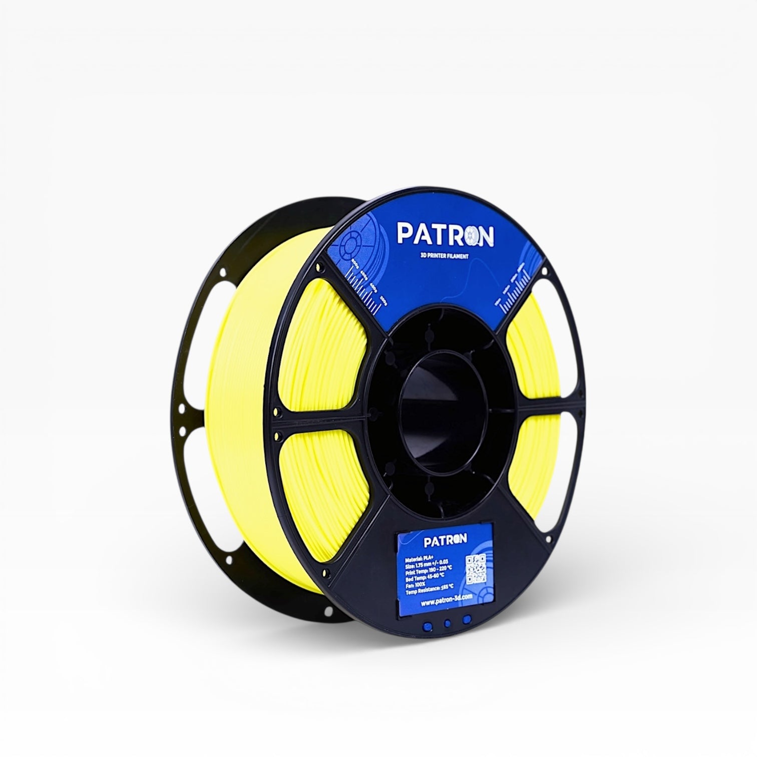 Bright yellow Canary Yellow PLA+ filament spool from My Store, showing vibrant color and packaging details.