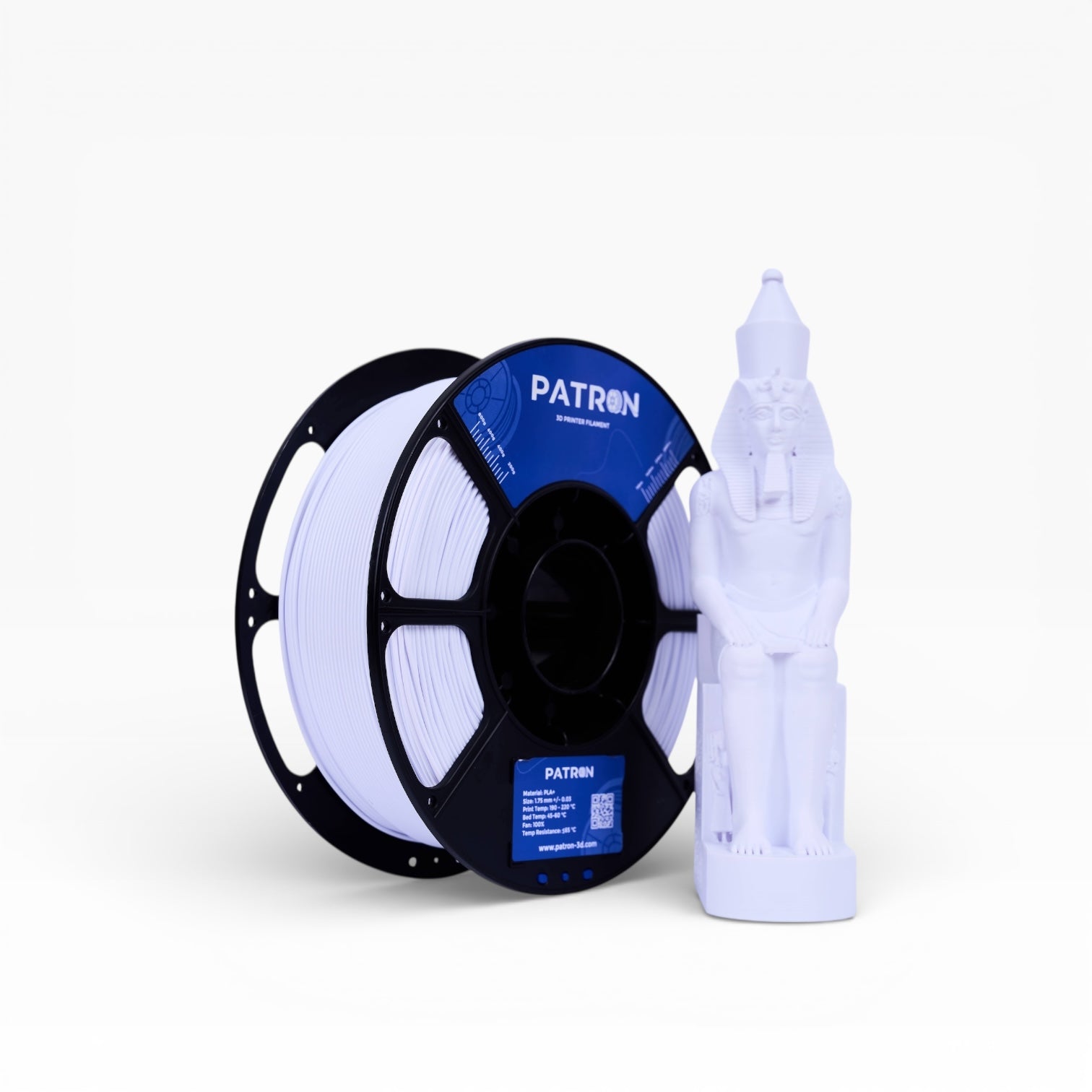 Cold White PLA+ filament spool from My Store, showing the white plastic filament coiled on a reel for 3D printing.