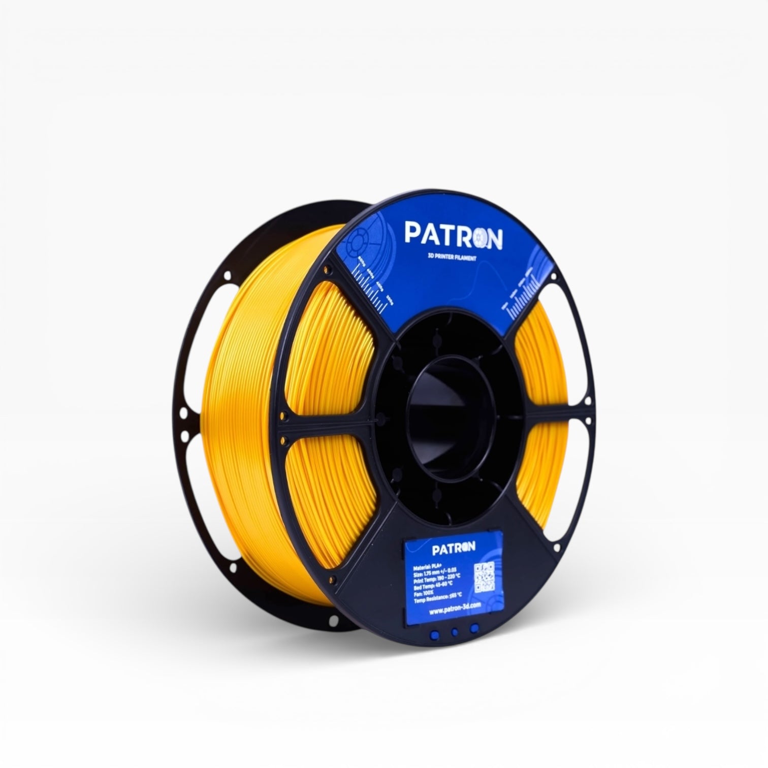 Gold PLA+ filament spool from My Store, showcasing the shiny, smooth filament ready for 3D printing.