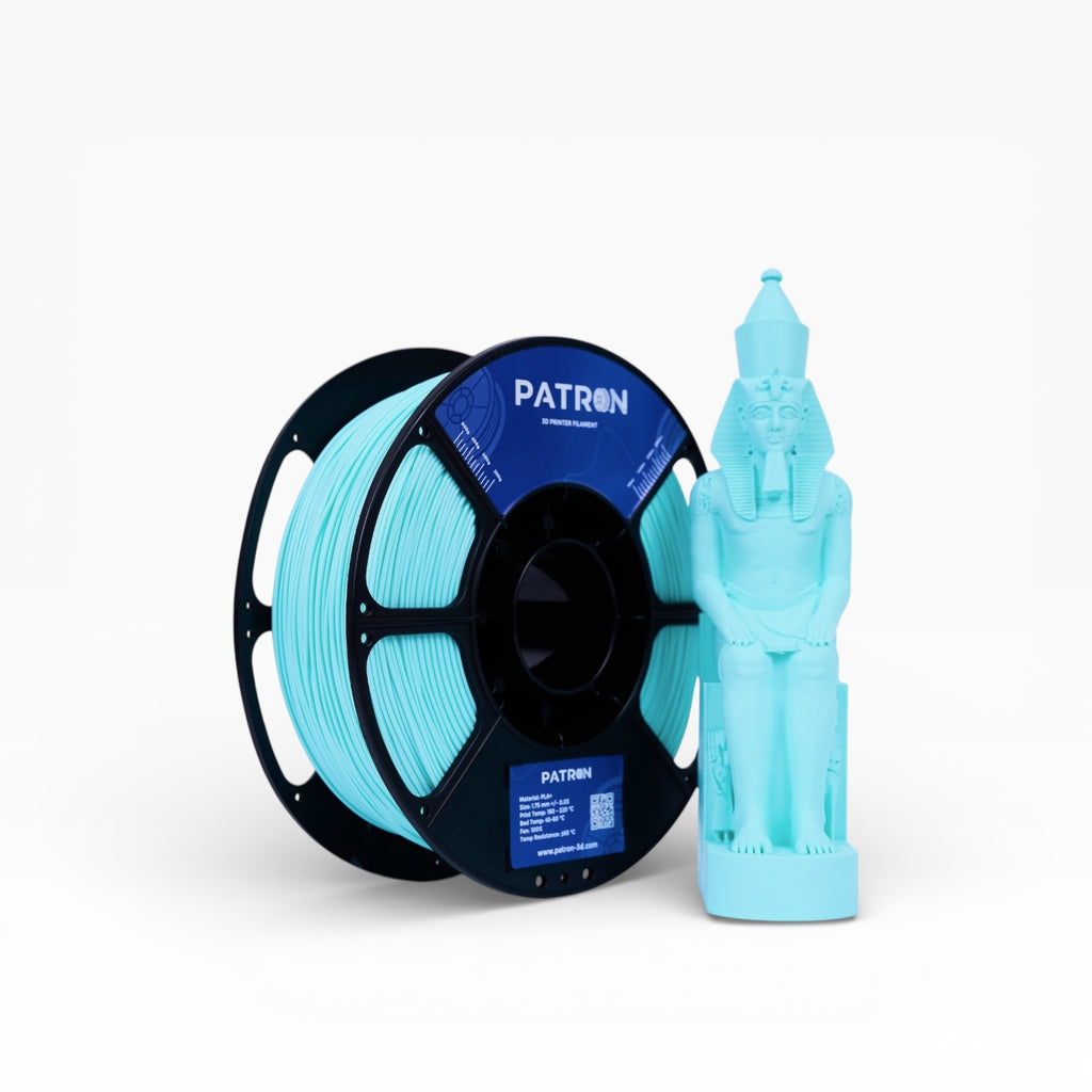 Light turquoise PLA+ filament from My Store, showcasing a spool of vibrant, high-quality 3D printing filament on a white background.