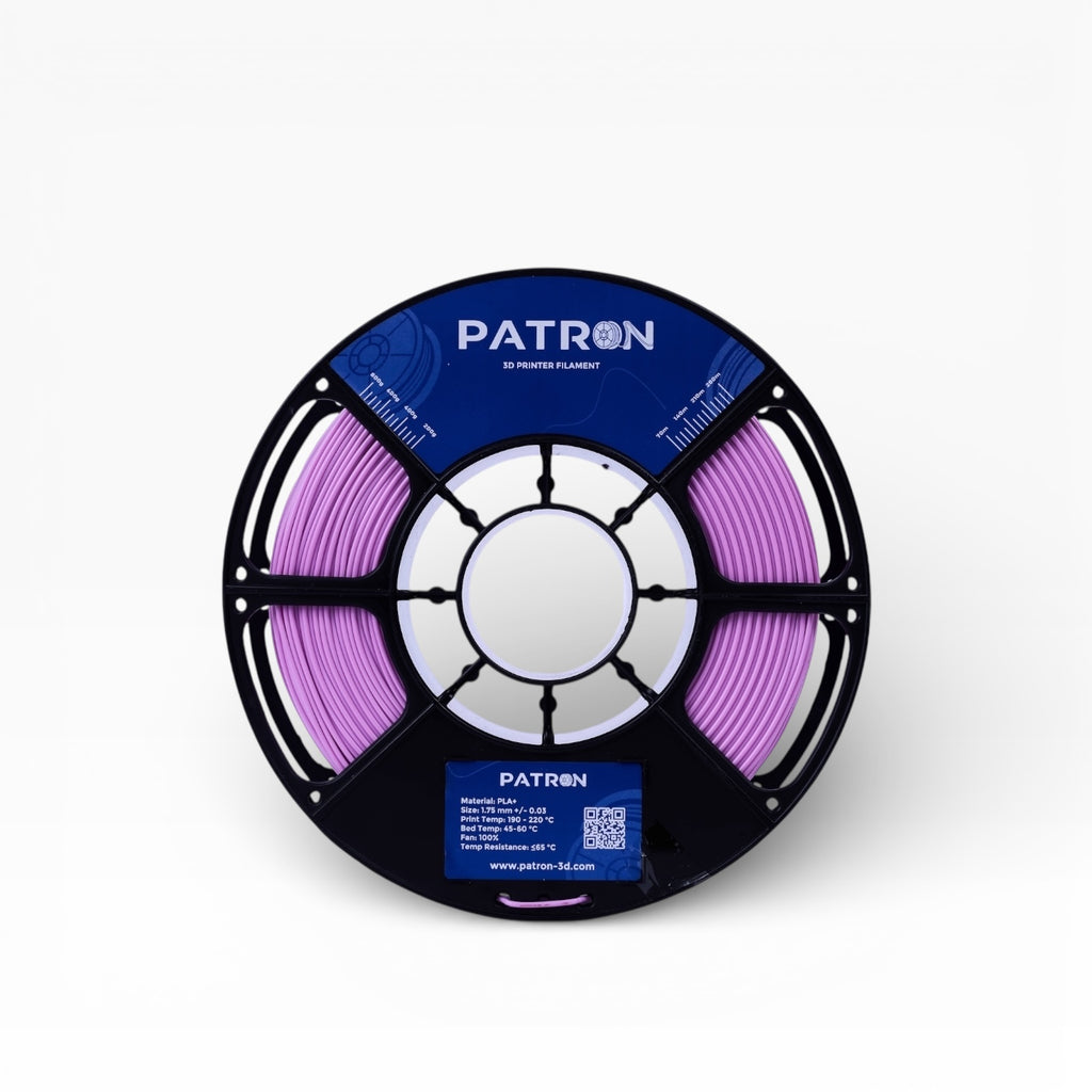 Lilac PLA+ filament spool from My Store, showing the vibrant purple 3D printing filament on the side of the spool.