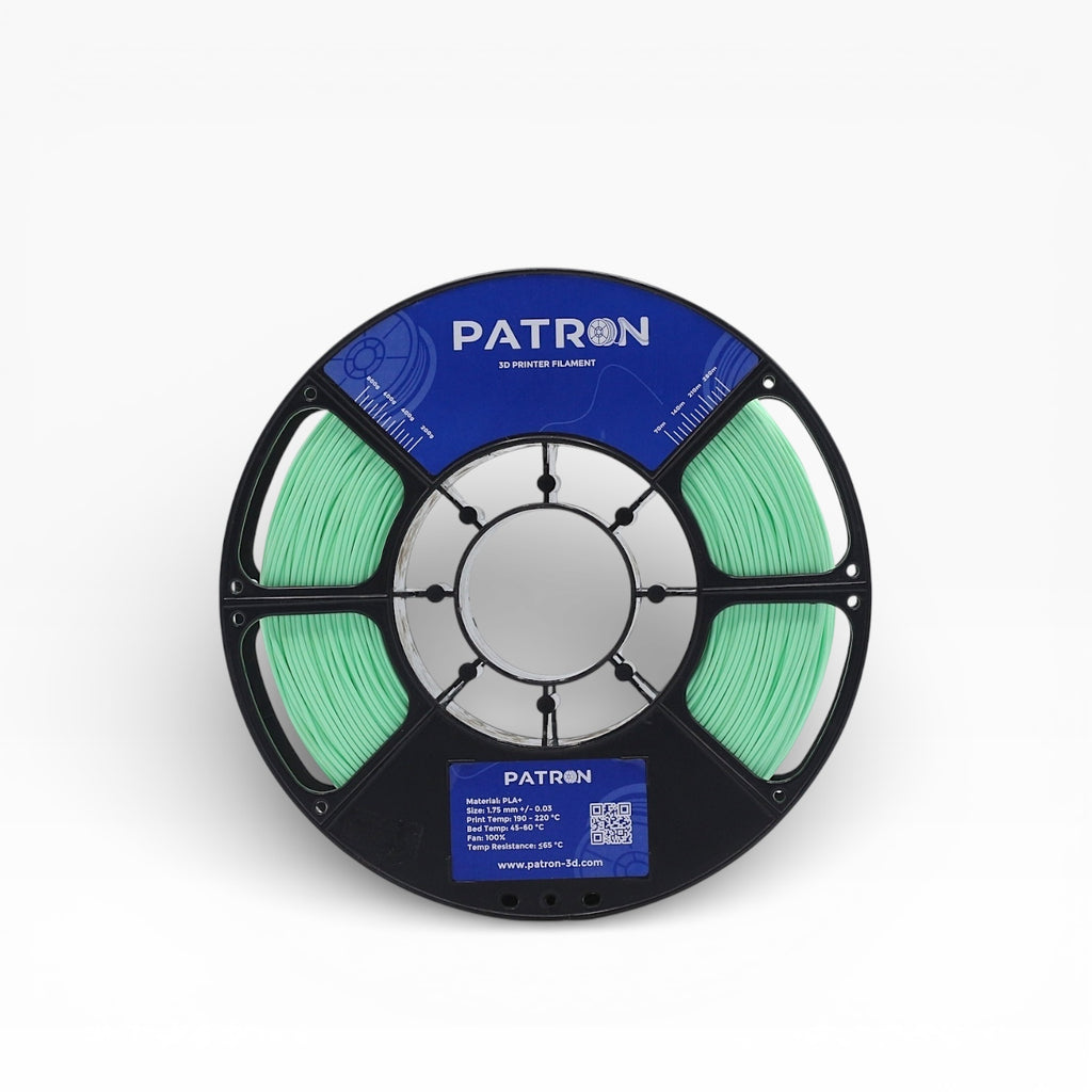 Mint green PLA+ filament spool from My Store, showing the vibrant, smooth filament ready for 3D printing.