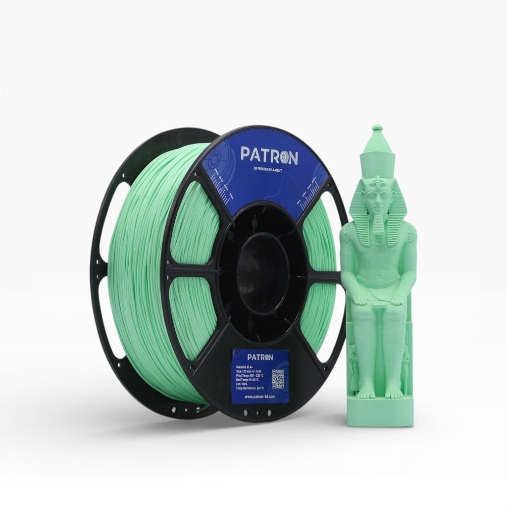 Mint green PLA+ filament spool from My Store, showcasing vibrant, smooth 3D printing filament.