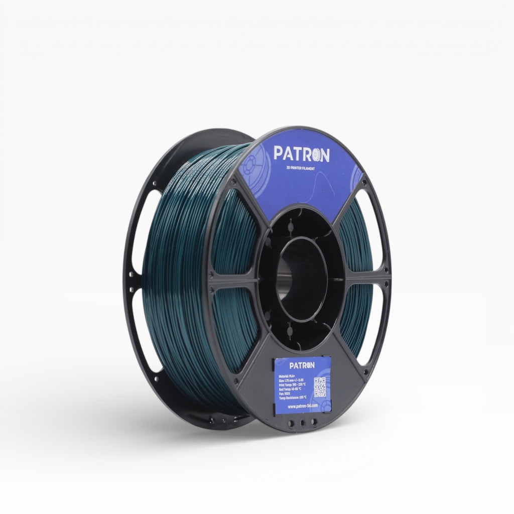 Green Oil PLA+ filament spool from My Store, showcasing vibrant green 3D printing filament for additive manufacturing.