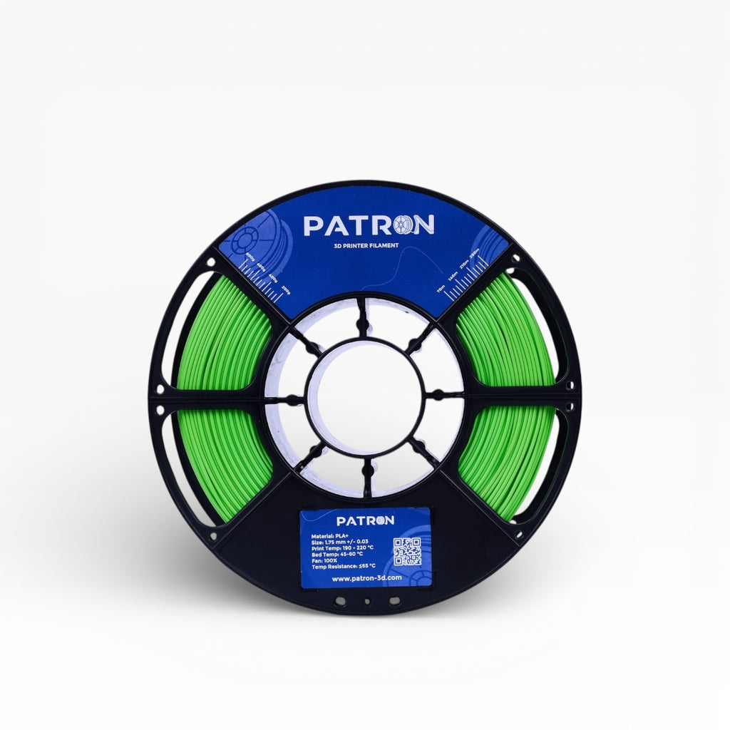 Green Peak PLA+ filament spool from My Store, showing the 3D printing filament wrapped around the spool.