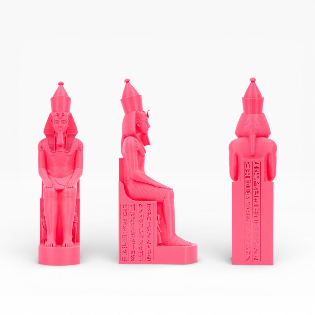 Pink PLA+ filament spool from My Store, showing the vibrant pink plastic filament coiled on a spool, ready for 3D printing.