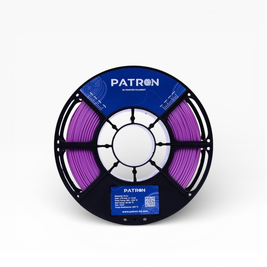 Purple PLA+ filament spool from My Store, showing vibrant purple 3D printing filament on a spool.