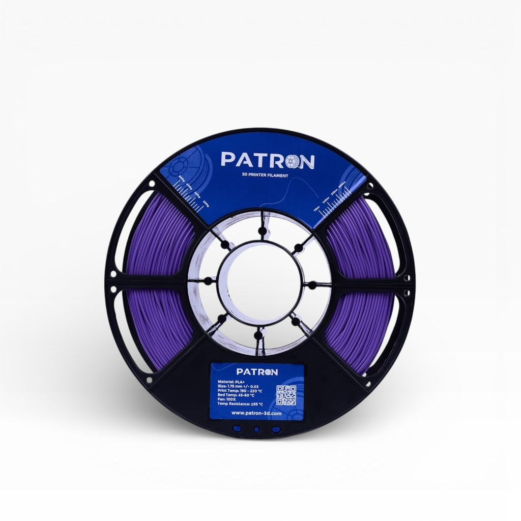 Violet PLA+ filament spool from My Store, showing a close-up of the vibrant purple 3D printing filament.